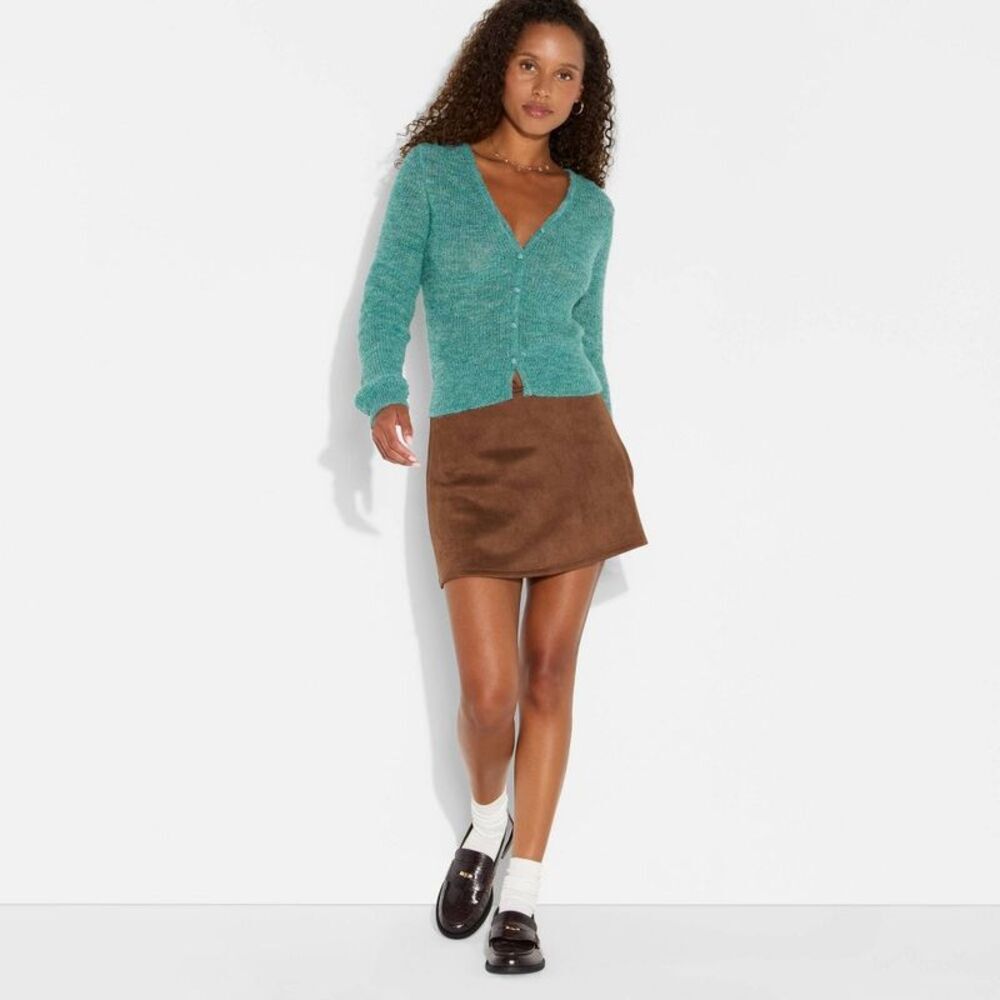 Women's V-Neck Cardigan - Wild Fable Green XL